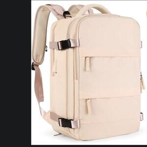 Boutique Beige Cream Travel Multi Compartment Carry On Backpack